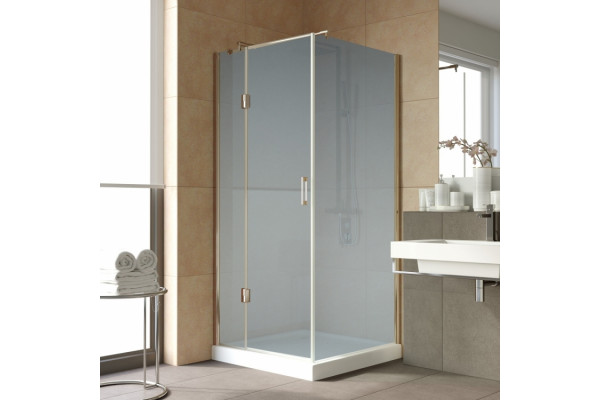 Душевой уголок Vegas Glass AFP-Fis Lux 0090 05 10 L профиль бронза, стекло сатин, квадратный, двери распашные