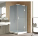 Душевой уголок Vegas Glass AFP-Fis Lux 0100 01 10 R профиль белый, стекло сатин, квадратный, двери распашные