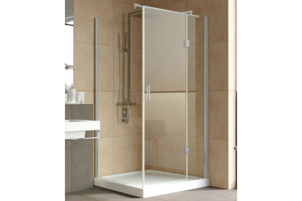 Душевой уголок Vegas Glass AFP-Fis Lux 100*90 07 01 R профиль матовый хром, стекло прозрачное, прямоугольный, двери распашные