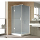 Душевой уголок Vegas Glass AFP-Fis Lux 0100 01 10 L профиль белый, стекло сатин, квадратный, двери распашные