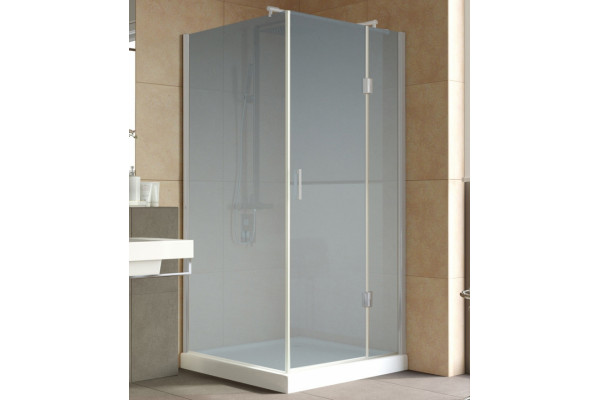 Душевой уголок Vegas Glass AFP-Fis Lux 0100 07 10 R профиль матовый хром, стекло сатин, квадратный, двери распашные