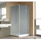 Душевой уголок Vegas Glass AFP-Fis Lux 0100 07 10 R профиль матовый хром, стекло сатин, квадратный, двери распашные