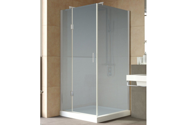 Душевой уголок Vegas Glass AFP-Fis Lux 0100 07 10 L профиль матовый хром, стекло сатин, квадратный, двери распашные