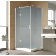 Душевой уголок Vegas Glass AFP-Fis Lux 100*90 01 10 L профиль белый, стекло сатин, квадратный, двери распашные