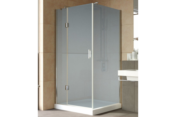 Душевой уголок Vegas Glass AFP-Fis Lux 100*90 08 10 L профиль глянцевый хром, стекло сатин, квадратный, двери распашные
