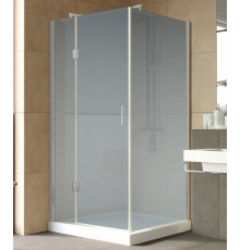 Душевой уголок Vegas Glass AFP-Fis Lux 100*90 07 10 L профиль матовый хром, стекло сатин, квадратный, двери распашные