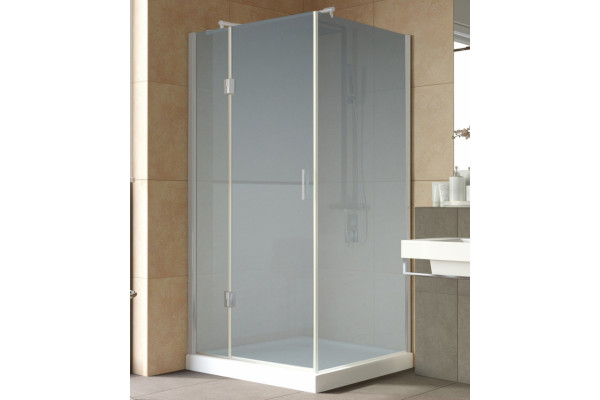 Душевой уголок Vegas Glass AFP-Fis Lux 100*90 07 10 L профиль матовый хром, стекло сатин, квадратный, двери распашные