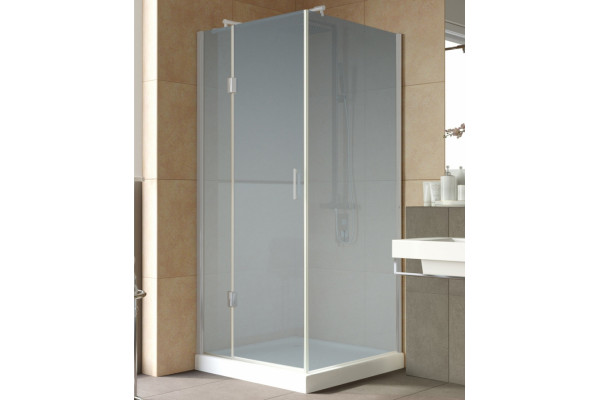 Душевой уголок Vegas Glass AFP-Fis Lux 0090 07 10 L профиль матовый хром, стекло сатин, квадратный, двери распашные