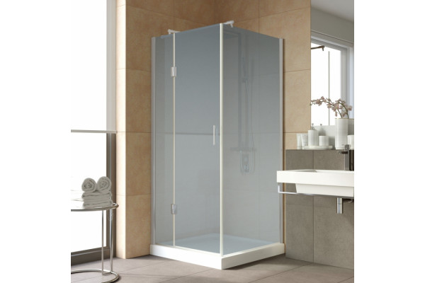 Душевой уголок Vegas Glass AFP-Fis Lux 0090 07 10 L профиль матовый хром, стекло сатин, квадратный, двери распашные