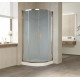 Душевой уголок Vegas Glass ZS 0090 05 10 профиль бронза, стекло сатин, четверть круга, двери раздвижные
