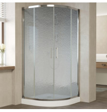 Душевой уголок Vegas Glass ZS 0100 08 02 профиль глянцевый хром, стекло шиншилла, четверть круга, двери раздвижные