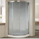 Душевой уголок Vegas Glass ZS 0100 08 02 профиль глянцевый хром, стекло шиншилла, четверть круга, двери раздвижные