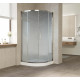 Душевой уголок Vegas Glass ZS 0100 08 02 профиль глянцевый хром, стекло шиншилла, четверть круга, двери раздвижные