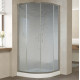 Душевой уголок Vegas Glass ZS 0100 07 02 профиль матовый хром, стекло шиншилла, четверть круга, двери раздвижные