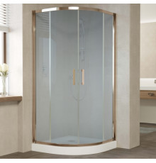 Душевой уголок Vegas Glass ZS 0100 05 10 профиль бронза, стекло сатин, четверть круга, двери раздвижные