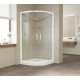 Душевой уголок Vegas Glass ZS 110 01 01 профиль белый, стекло прозрачное, четверть круга, двери раздвижные