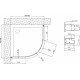 Душевой уголок Vegas Glass ZS 0080 01 02 профиль белый, стекло шиншилла, четверть круга, двери раздвижные