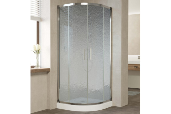 Душевой уголок Vegas Glass ZS 0080 08 02 профиль глянцевый хром, стекло шиншилла, четверть круга, двери раздвижные