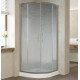 Душевой уголок Vegas Glass ZS 0080 07 02 профиль матовый хром, стекло шиншилла, четверть круга, двери раздвижные