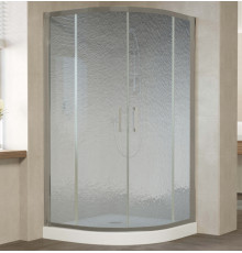 Душевой уголок Vegas Glass ZS 120 07 02 профиль матовый хром, стекло шиншилла, четверть круга, двери раздвижные