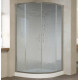 Душевой уголок Vegas Glass ZS 120 07 02 профиль матовый хром, стекло шиншилла, четверть круга, двери раздвижные