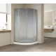 Душевой уголок Vegas Glass ZS 120 07 02 профиль матовый хром, стекло шиншилла, четверть круга, двери раздвижные