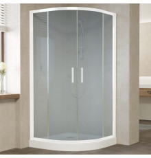 Душевой уголок Vegas Glass ZS 110 01 10 профиль белый, стекло сатин, четверть круга, двери раздвижные