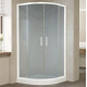 Душевой уголок Vegas Glass ZS 110 01 10 профиль белый, стекло сатин, четверть круга, двери раздвижные