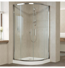 Душевой уголок Vegas Glass ZS 110 08 01 профиль глянцевый хром, стекло прозрачное, четверть круга, двери раздвижные