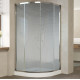Душевой уголок Vegas Glass ZS 110 08 02 профиль глянцевый хром, стекло шиншилла, четверть круга, двери раздвижные