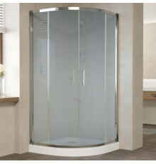 Душевой уголок Vegas Glass ZS 110 08 10 профиль глянцевый хром, стекло сатин, четверть круга, двери раздвижные