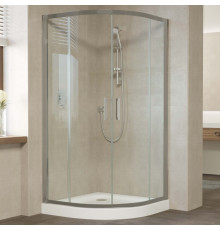 Душевой уголок Vegas Glass ZS 110 07 01 профиль матовый хром, стекло прозрачное, четверть круга, двери раздвижные