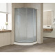 Душевой уголок Vegas Glass ZS 110 07 02 профиль матовый хром, стекло шиншилла, четверть круга, двери раздвижные