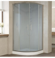 Душевой уголок Vegas Glass ZS 110 07 10 профиль матовый хром, стекло сатин, четверть круга, двери раздвижные