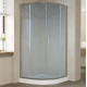 Душевой уголок Vegas Glass ZS 110 07 10 профиль матовый хром, стекло сатин, четверть круга, двери раздвижные