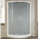 Душевой уголок Vegas Glass ZS 120 01 10 профиль белый, стекло сатин, четверть круга, двери раздвижные