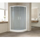 Душевой уголок Vegas Glass ZS 120 01 10 профиль белый, стекло сатин, четверть круга, двери раздвижные