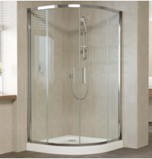 Душевой уголок Vegas Glass ZS 120 08 01 профиль глянцевый хром, стекло прозрачное, четверть круга, двери раздвижные