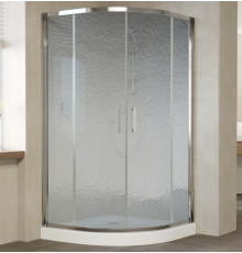 Душевой уголок Vegas Glass ZS 120 08 02 профиль глянцевый хром, стекло шиншилла, четверть круга, двери раздвижные