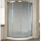 Душевой уголок Vegas Glass ZS 120 08 02 профиль глянцевый хром, стекло шиншилла, четверть круга, двери раздвижные