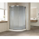 Душевой уголок Vegas Glass ZS 120 08 02 профиль глянцевый хром, стекло шиншилла, четверть круга, двери раздвижные