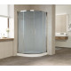 Душевой уголок Vegas Glass ZS 120 08 10 профиль глянцевый хром, стекло сатин, четверть круга, двери раздвижные
