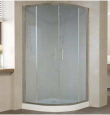 Душевой уголок Vegas Glass ZS 120 07 10 профиль матовый хром, стекло сатин, четверть круга, двери раздвижные