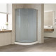 Душевой уголок Vegas Glass ZS 120 07 10 профиль матовый хром, стекло сатин, четверть круга, двери раздвижные