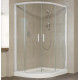 Душевой уголок Vegas Glass ZS-F 120*110 01 01 профиль белый, стекло прозрачное, прямоугольный-асимметричный, двери раздвижные