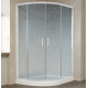Душевой уголок Vegas Glass ZS-F 120*110 01 02 профиль белый, стекло шиншилла, прямоугольный-асимметричный, двери раздвижные