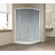 Душевой уголок Vegas Glass ZS-F 120*110 01 02 профиль белый, стекло шиншилла, прямоугольный-асимметричный, двери раздвижные