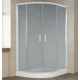 Душевой уголок Vegas Glass ZS-F 120*110 01 10 профиль белый, стекло сатин, прямоугольный-асимметричный, двери раздвижные
