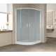 Душевой уголок Vegas Glass ZS-F 120*110 01 10 профиль белый, стекло сатин, прямоугольный-асимметричный, двери раздвижные