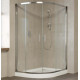 Душевой уголок Vegas Glass ZS-F 120*110 08 01 профиль глянцевый хром, стекло прозрачное, прямоугольный-асимметричный, двери раздвижные